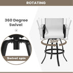 Pellebant 30" Outdoor Bar Stools 6 Pcs, Swivel Bar Height Chairs with Sunbrella Fabric & Aluminum Frame, Rust-Proof Patio Barstools for Outside, Augustine Oyster