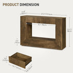 RALGEND Farmhouse Console Table 2 Handle-Less Drawers, 47 Inches Wooden Entryway Table with Storage, Industrial Fluted Sofa Table, Accent Table for Living Room, Entrance, Foyer, Hallway, Dark Brown