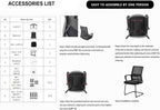 Office Guest Chairs Mid Back Reception Chairs Set of 4 Computer Side Chair with Lumbar Support for Home Waiting Area Conference Room Bedroom Carpet