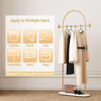 Modern Gold Coat Racks with Marble Base, Gold Clothing Racks with Shelves, Heavy Duty Clothes Rack Stand for Entryway, Bedroom, Living Room, Boutiques