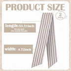 Brown Wreath Sash for Front Door - 2 Pcs Rustic Seersucker Wreath Sashes for Embroidery Monogram Home Decor, 60 Inch Boho Plain Stripe Wreaths Sash for Garland Window Wall Yard