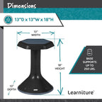 Learniture Backless Active Learning Stool for Office Desks and Classrooms, Active Learning Wobble Chair with Rocking Motion, 18"H, Black