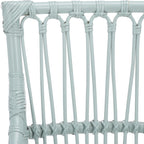 SAFAVIEH Furniture - Zorianna Dining Chair - Light Blue Rattan & White Cushion - Armchair Design - Ideal for Dining Room, Kitchen, 18.5" Seat Height (DCH6505C)