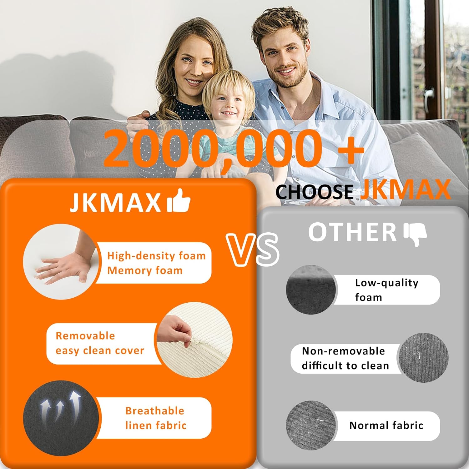 JKMAX Single Size Folding Sofa Bed - 4 in 1 Convertible Sleeper Chair - High Density Memory Foam Futon Couch - Foldable Bed for Living Room Bedroom (Beige)