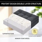 Recliner Cushions for Elderly, 20x20x4 Inch Thick Chair Cushion for Shorter Users Patent Design Soft Tufted Dual Layer Booster Seat Cushions for Seniors Recliner Risers Gray 1P