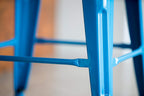 24 Inches Metal Barstool Set of 4 – Counter Height Backless Bar Stool for Kitchen Island, Breakfast, Outdoors, Pub, Restaurant, Home, Patio – Stackable Heavy Duty Modern & Industrial (Blue)