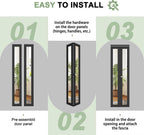 Bifold Doors 48" x 80" Opening, Mirrored Bifold Closet Door with Hardware Kit, Interior Bi Fold Door for Closet/Pantry/Laundry, Folding Barn Doors Panels, Easy to Install, Black