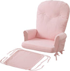 ANMINY 5pcs Glider Rocker Replacement Cushions Set with Ottoman Cover, 3.5Inch Thickened Fleece Glider Rocking Chair Cushions with 29.5Inch Tufted Backrest & Side Pockets for Indoor Nursery, Pink