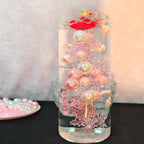 102 Pieces Christmas Vases Filler Decorations for Faux Pink Snowflakes Beads Party Garland for Vases Filler Wedding Centerpiece Christmas Party Decor