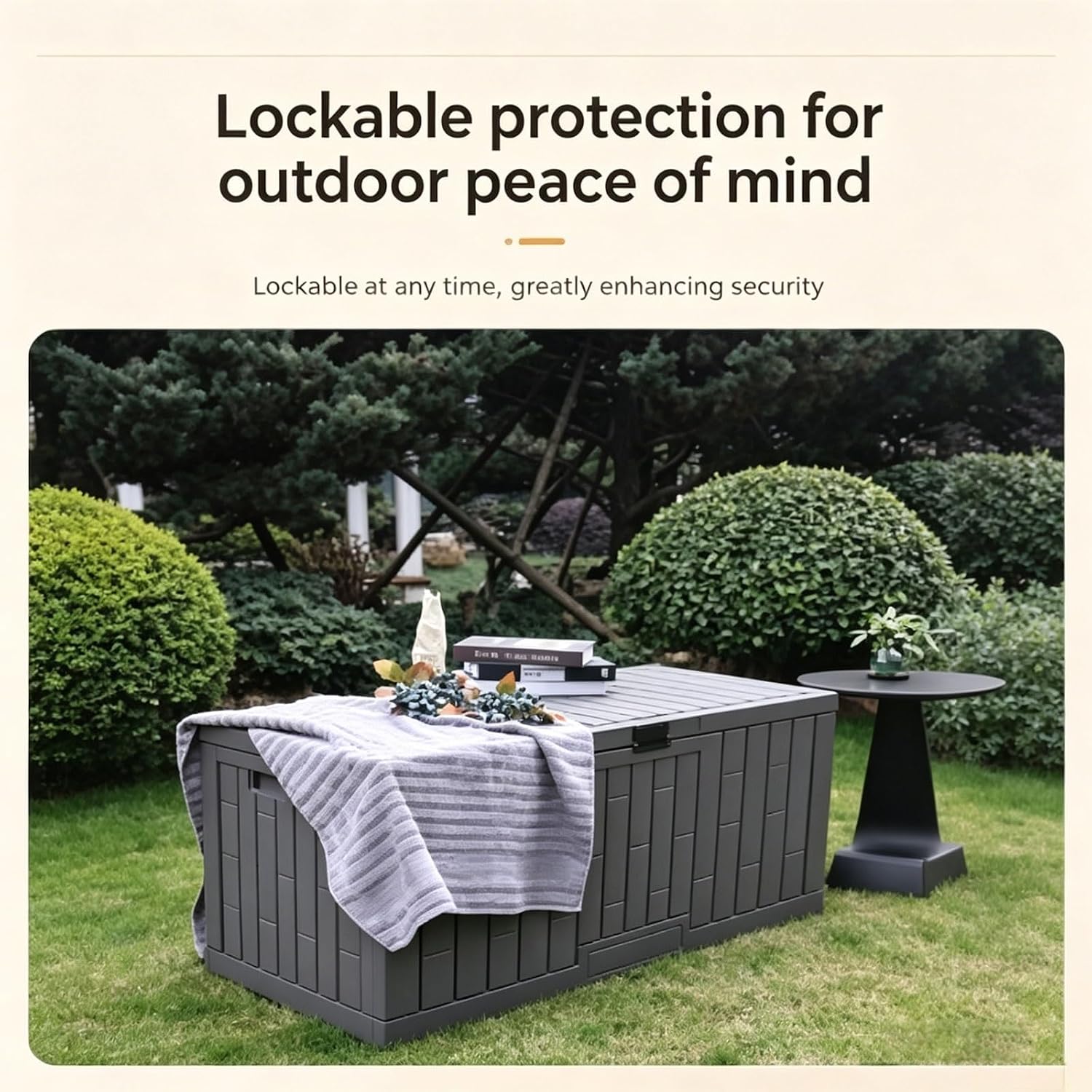 4.deck Boxes Outdoor Waterproof, Package Delivery Boxes For Outside, Features Extra-large Storage Space, Outdoor Storage Box With Lock Slot, for A Wide Range Of Applications(X-Large)
