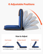 VEVOR Floor Chair, 6 Adjustable Positions Folding Floor Gaming Chair with Back Support, Easy to Carry, Sturdy Metal Frame with Recycled Foam and Suede Fabric Surface, for Reading, Relaxing, Dark Blue