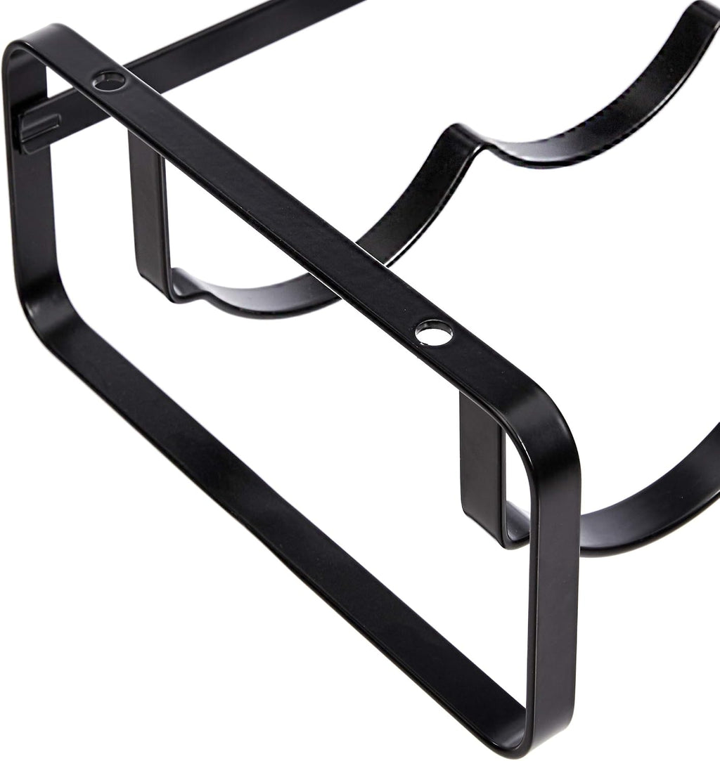 Amazon Basics Tabletop Stackable 4-Bottle Metal Wine Rack, Wine Storage, Space Saving, No Assembly Required, 3.74"D x 15.75"W x 7.87"H, Black
