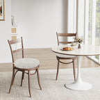 idee-home Round Chair Cushions Set of 2, Round Stool Seat Cushion 16 inch, Circle Chair Pads Corduroy with Ties Indoor Barstool Pads for Kitchen, Beige