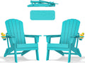 nevilywood HDPE Foldable Adirondack Chairs Set of 2, Waterproof All-Weather Outdoor Design, for Fire Pit, Patio & Beach, Aruba