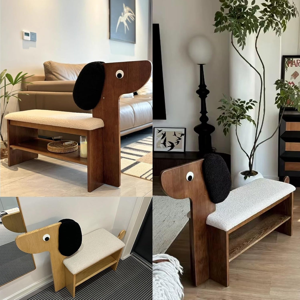Wooden Entryway Bench,shoe changing bench,with Comfortable Padded Seat Cushion,seat depth 32cm,Stable Structure,Space Saving Stools,for Hallway, Closet, Living Room(Natural,A-80x42cm/31.5x16.5IN)