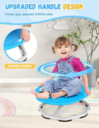 Upgraded Sensory Spinning Chair for Autistic Kids with Handles, Spin Chair for Kids Autism & ADHD, 360° Rotating Seat for Balance and Coordination, Enhancing Motor Skills, Blue