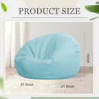 Sliner 2 Pcs Stuffed Storage Bean Bag Chair Cover for Kids Adults (no Filler) Stuffable Zipper Beanbag Cover for Organizing Plush Toys or Memory Foam(31.5 * 31.5 * 15inch,Cotton,Green and Purple)