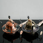 2Pcs Oil Lamp Burner #2 Size Bronzy Plated for Antique Lamps Oil Lamp Replacement Kerosene Lamps Parts with Reduction Collar and Cotton Lamp Wick Fits Holds a 3 Inch Base Chimney