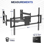 VIVO Corner TV Wall Mount for 46 to 100 inch LCD LED Plasma Flat Screens, Full Motion Articulating Bracket, VESA up to 900x600, MOUNT-CR100C