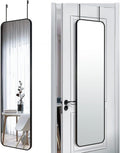 SCWF-GZ 47x14 Mirror Rectangle Full Body Length Door Hanging Wall Mounted Metal Aluminum Alloy Frame Dressing Make-up Mirrors for Entryway Bedroom Bathroom Living Room 47 14 inch Black