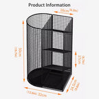 Commercial Metal Umbrella Holder Indoor Large-Capacity Umbrella Storage Shelf Umbrella Basket with Removable Drip Tray for Entryway Metal Entrance Umbrellas Organizer(Black)