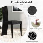 Modern Black Dining Chairs Set of 4, Upholstered High Back Dining Chairs with Stainless Steel Backrest and Legs, Luxury Dining Room Chairs for Kitchen Living Room Restaurant