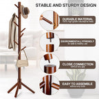 WANGMUXIA Coat Rack, Freestanding Coat Rack with 8 Hooks and 3 Adjustable Size Tree Coat Racks for Bedroom, Hallway, Entrance, Office, for Hats, Coats, Scarves, Handbags