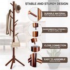 WANGMUXIA 2 PCS Coat Rack, Freestanding Coat Rack with 8 Hooks and 3 Adjustable Size Tree Coat Racks for Bedroom, Hallway, Entrance, Office, for Hats, Coats, Scarves, Handbags