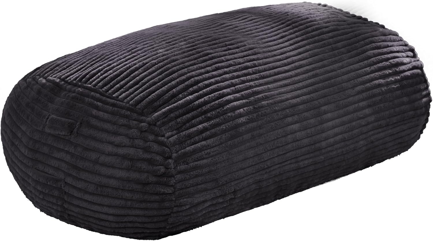 Hobestluk 4FT Bean Bag Chairs Adult Bean Bag with Portable Handle Comfy Large Bean Bag Chair with Removable Cover for Living Room Bedroom or Reading Nook (Stripe Dark Grey, 4FT)