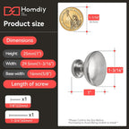 homdiy Brushed Nickel Cabinet Knobs 10 Pack, Satin Nickel Round Drawer Knobs, Heavy Duty Zinc Alloy, Rustproof Kitchen Cabinet Hardware for Bathroom Closet Dresser