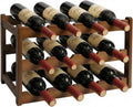 Bamboo Wine Rack 3-Tier 12 Bottle, Freestanding Countertop Wine Storage Shelf, Sturdy Natural Wine Holder Display Cabinet for Kitchen, Pantry, Dining Room & Home Bar (3 Tier)