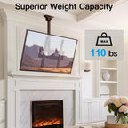 PERLESMITH Ceiling TV Mount for 26-65 inch Flat Screen Displays, Max VESA 400x400mm, Hanging Adjustable Ceiling TV Bracket Fits Most LCD LED OLED 4K TVs, Pole Ceiling Mount Holds up to 110lbs, PSCM2