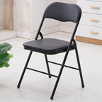 Folding Chair 1Pack- Waterproof Soft Seats,eavy-Duty Metal Frame,Sturdy and Suitable for Indoor Outdoor Activities,Stackable(Black,Electroplating)