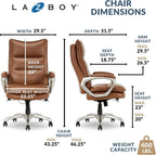 La-Z-Boy Jenkins Ergonomic Bonded Leather Swivel Executive Big & Tall Chair, Brown