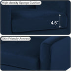 Mid-Century Modern Velvet Accent Chair, Royal Blue, Set of 1 | High Resilience Sponge Cushion | Soft Velvet Upholstery | Solid Wood Frame | For Living Room Bedroom, & Small Spaces