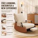 Nursery Chair Rocking Chair with Foot Rest Nursery Rocking Chairs, 3-Position Recliner Foldable Space-Saving Modern Corduroy Stable High Capacity Gliding Rocking Chair