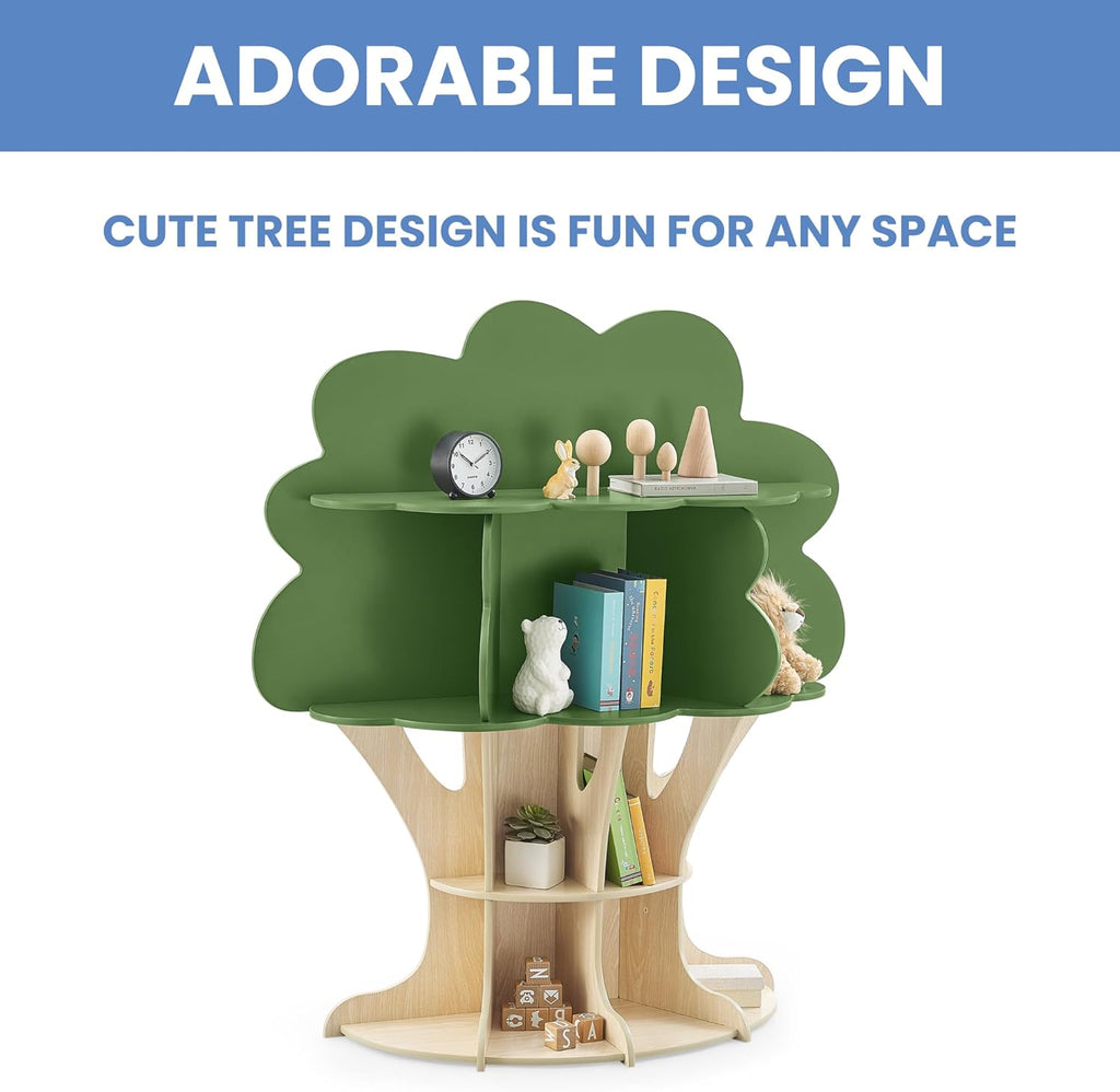 Delta Children Tree Bookcase - Greenguard Gold Certified, Fern Green/Crafted Natural
