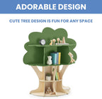 Delta Children Tree Bookcase - Greenguard Gold Certified, Fern Green/Crafted Natural