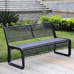 Patio Benches for Outdoors Park Outdoor Bench Square Community Double Backrest Iron Leisure Seat Garden Benches for Outdoors
