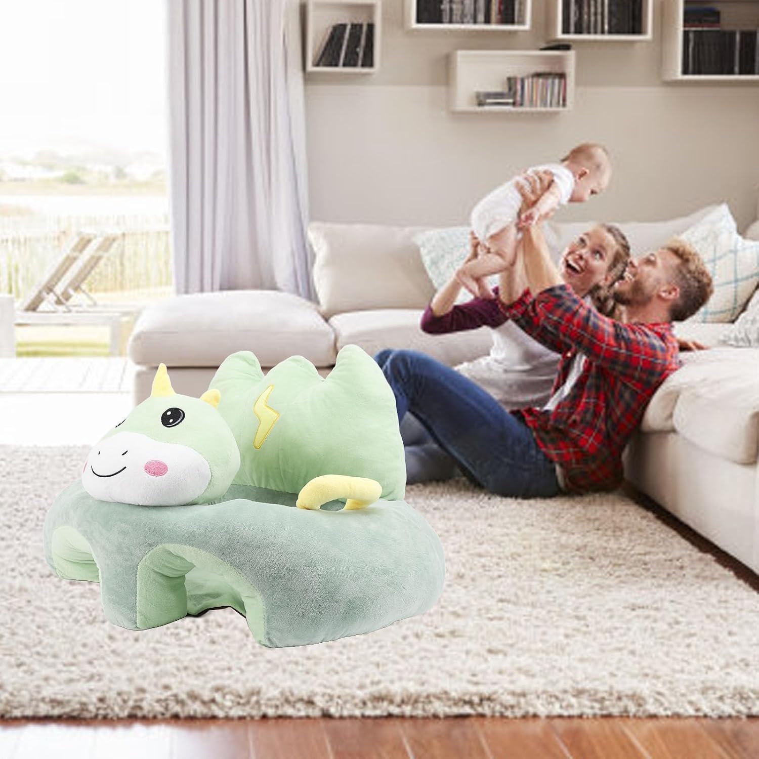 GOTOTOP Baby Seat Chair, Baby Back Support Sofa, Inflatable Sofa, Soft Filling Made of PP Cotton, Increased Comfort, Skin Friendly Back Support, Seat Cushion for Toddlers