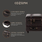 Vintage Storage Bench Upholstered Mid-Century Faux Leather Storage Ottoman Bed Bench Storage Chest for Hallway, Entryway, Bedroom, Dark Brown