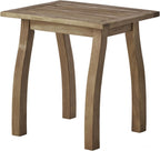 Outdoor Patio Side Table, Wood Accent End Table in Natural Stained, Weather-Resistant Rectangular for Living Room Indoor Garden Lawn Porch, Easy to Assemble, Natural