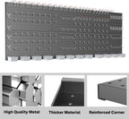 TORACK Garage Tools Organizer Boards Kit with Hooks, Wall Mount Tool Storage Pegboard Modular Peg Boards with Pegs(Black)