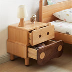 Children'sSolidWoodBedsideTable,SimpleAndModernNightstandForBedroom,CreativityBoyGirlBedsideCabinet2Drawer,BedroomLivingRoomStorageUnit40X35X48.7CM Needed