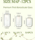 ZENS Bud Vases in Bulk Set of 12, Modern Small Glass Vases for Flower Clear Bud Vases for Wedding Centerpiece, Blown Thicker Small Vase for Flowers, Wedding Party Decorative, Home Bathroom Decor