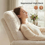 HUSFU Power Swivel Rocker Recliner Chair, Nursery Glider Rocking Chair for Adults with Nightlight and USB & Type-C Ports, Comfy Plush Recliner Chairs for Living Room, Bedroom, Cream