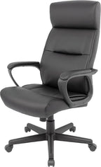 STAPLES Rutherford Ergonomic Manager & Executive Office Chair, High Back Swivel, Adjustable Height, Luxura Faux Leather, Black