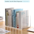 YUXUN Acrylic Magazine Holder,Clear Desk Organizer File Sorter for Notebook,Paper,Envelope,Magazine, Book Storage-Office/Home/Classroom Organization(6 Compartments,B5)
