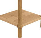Nathan James River Modern Coastal Side Table with Solid Wood Legs and Seagrass Storage Shelf, Light Brown Set of 2