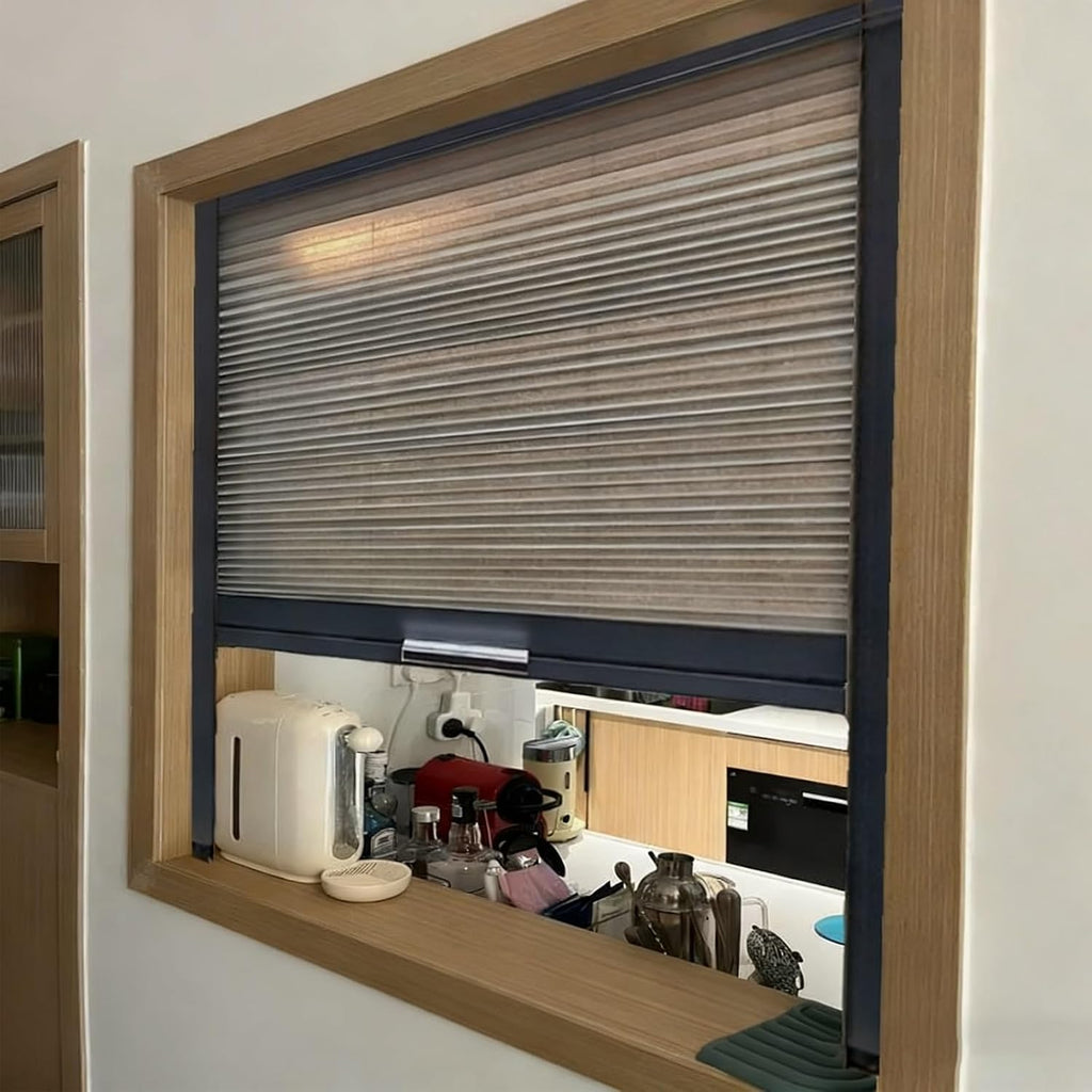 Honeycomb Foldable Panels, Small Folding Door Window with Black Aluminu for Kitchen, Dining Room, and Wall Cupboards - Space-Saving Design
